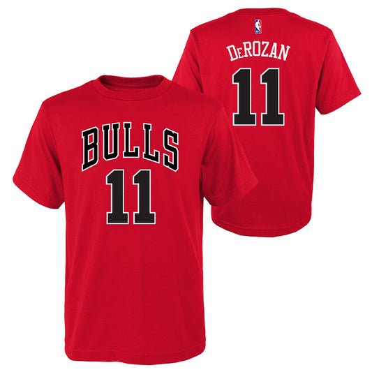 Youth Chicago Bulls Demar Derozan Red NBA Player Name And Number T-Shirt