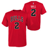 Youth Chicago Bulls Lonzo Ball Red NBA Player Name And Number T-Shirt - Pro Jersey Sports