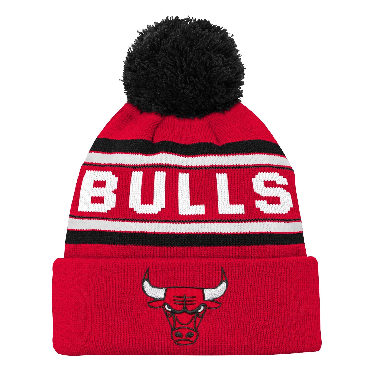 Youth Chicago Bulls Red NBA Cuff Pom Knit