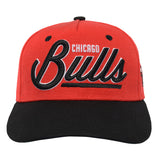 Youth Chicago Bulls NBA Two-Tone Red/Black Retro Script Adjustable Hat - Pro Jersey Sports