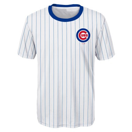 Youth Chicago Cubs Javier Baez White/Royal Cooperstown Player Sublimated Jersey Top