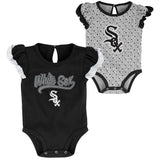 Infant Girls MLB Chicago White Sox Scream and Shout Short Sleeve 2 Pack Creeper Set - Pro Jersey Sports