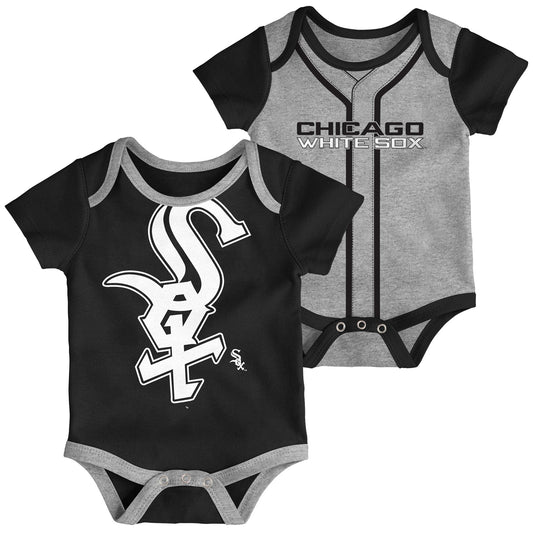 Infant MLB Chicago White Sox Double Short Sleeve 2 Pack Creeper Set - Pro Jersey Sports