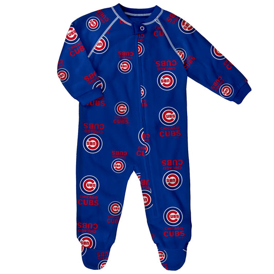 Chicago Cubs Infant Raglan Zip Up Coverall By Outerstuff