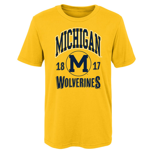 Youth Michigan Wolverines Retro Billboard Maize T-Shirt