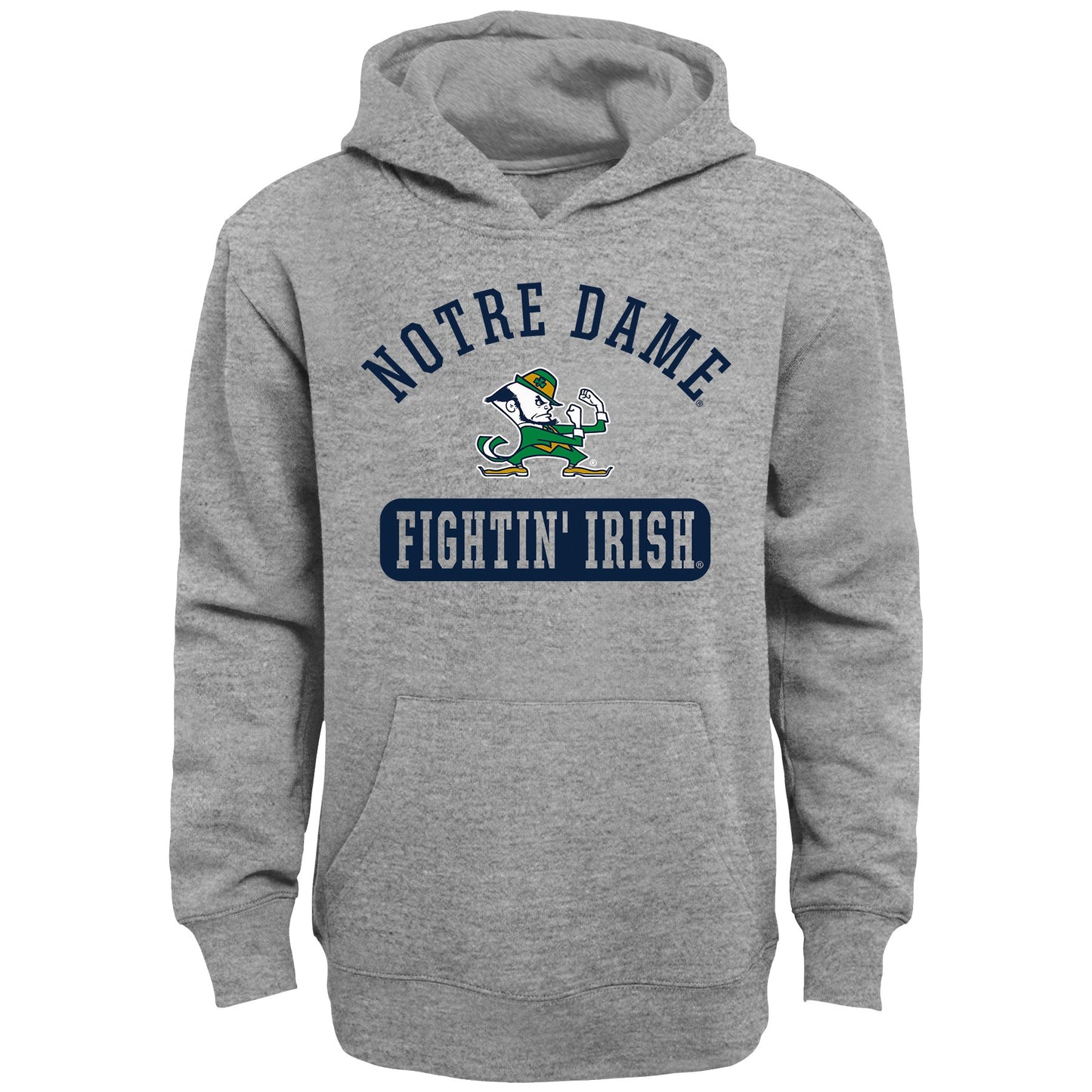 Notre Dame Fighting Irish Youth Banner Basic Gray Pullover Hoodie