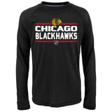 Youth Chicago Blackhawks Black Dri-Tek Performance Long Sleeve Tee - Pro Jersey Sports