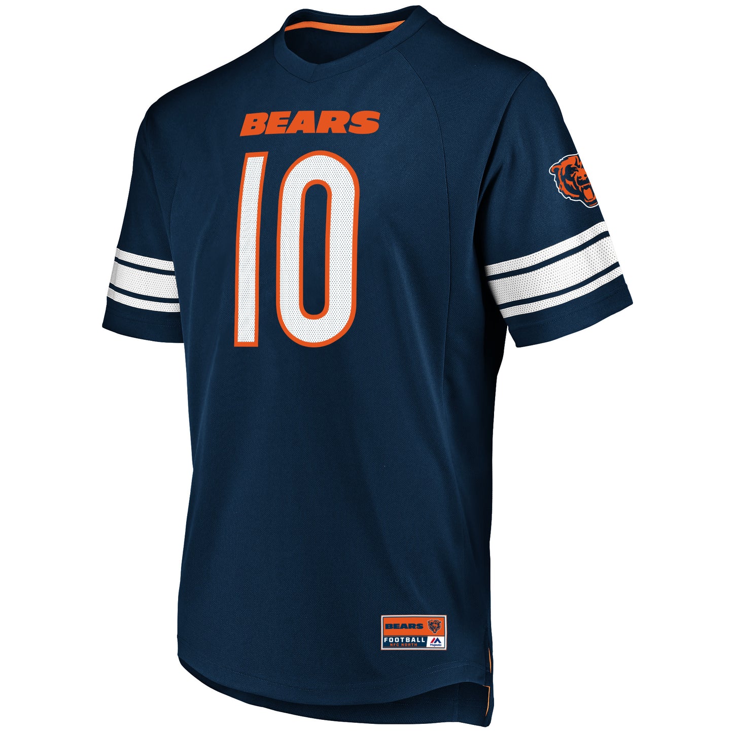 Men's Chicago Bears Mitchell Trubisky Majestic Navy Hashmark Player Name & Number T-Shirt