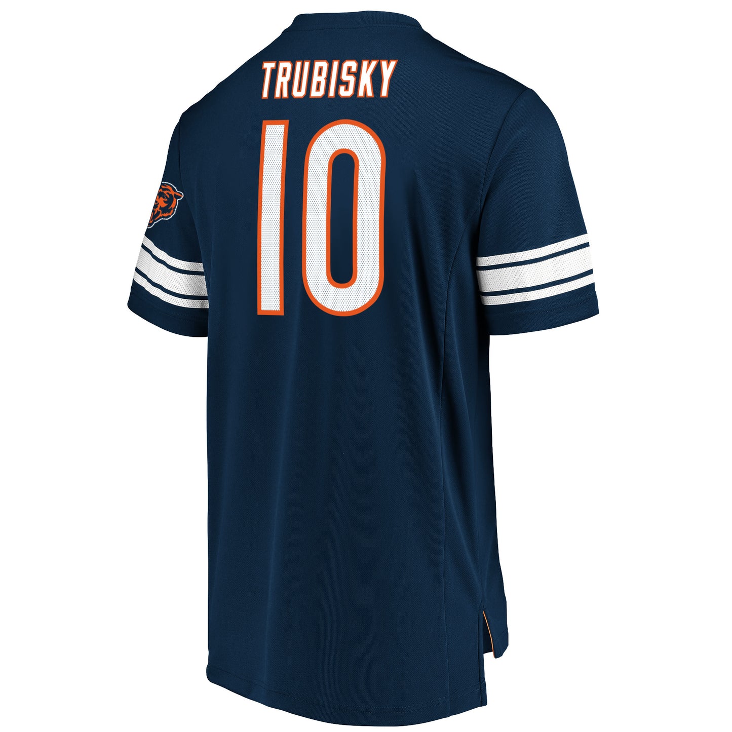 Men's Chicago Bears Mitchell Trubisky Majestic Navy Hashmark Player Name & Number T-Shirt