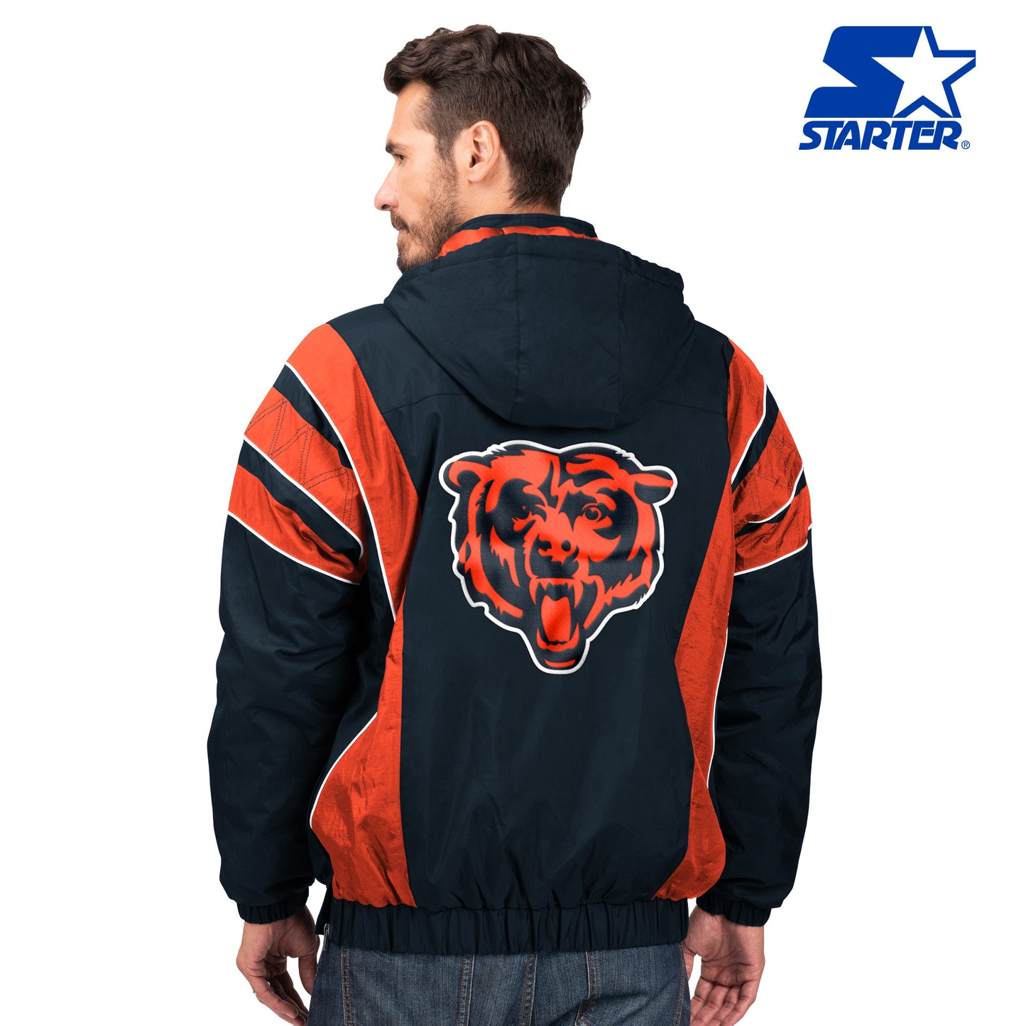 Men's Chicago Bears The Impact Half-Zip Hooded Pullover Jacket