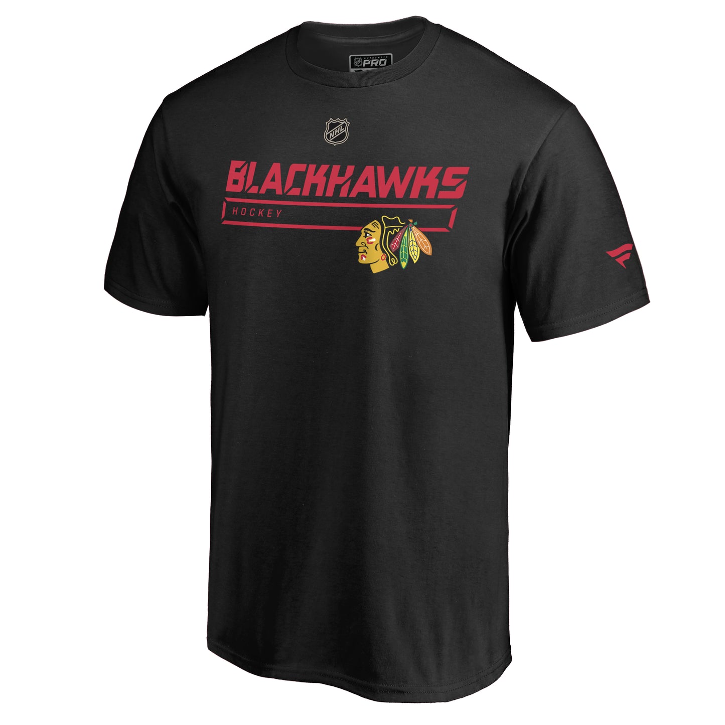 Mens Chicago Blackhawks Fanatics Branded Authentic Pro Prime Short Sleeve Black tee