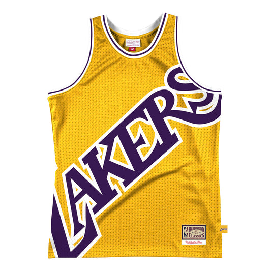Men's Los Angeles Lakers Mitchell & Ness Gold Hardwood Classics Blown Out Fashion Jersey