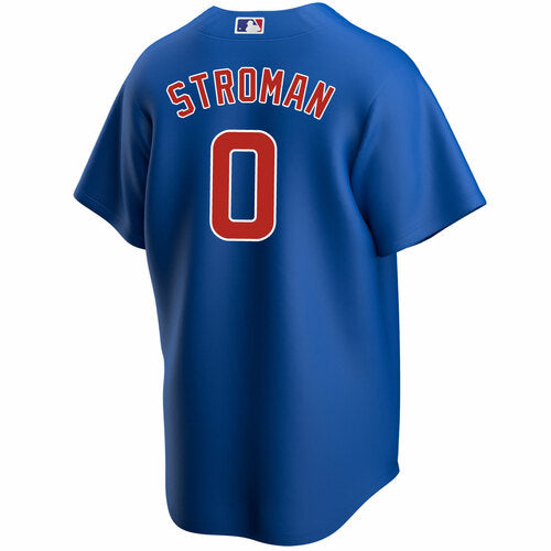 NIKE Men's Chicago Cubs Marcus Stroman Alternate Blue Premium Stitch Replica Jersey