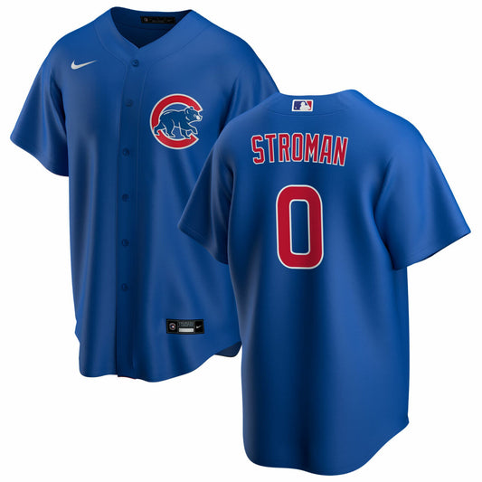 NIKE Men's Chicago Cubs Marcus Stroman Alternate Blue Premium Stitch Replica Jersey