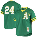 Men's Oakland Athletics Rickey Henderson 1991 Mitchell & Ness Green Cooperstown 1987 Mesh Batting Practice Jersey - Pro Jersey Sports