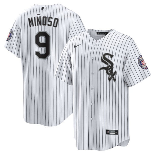 Men's Minnie Minoso Chicago White Sox Nike Hall of Fame Patch White Home Replica Jersey