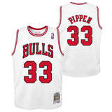 Youth Chicago Bulls Scottie Pippen Mitchell & Ness White Hardwood Classics Swingman Jersey - Pro Jersey Sports