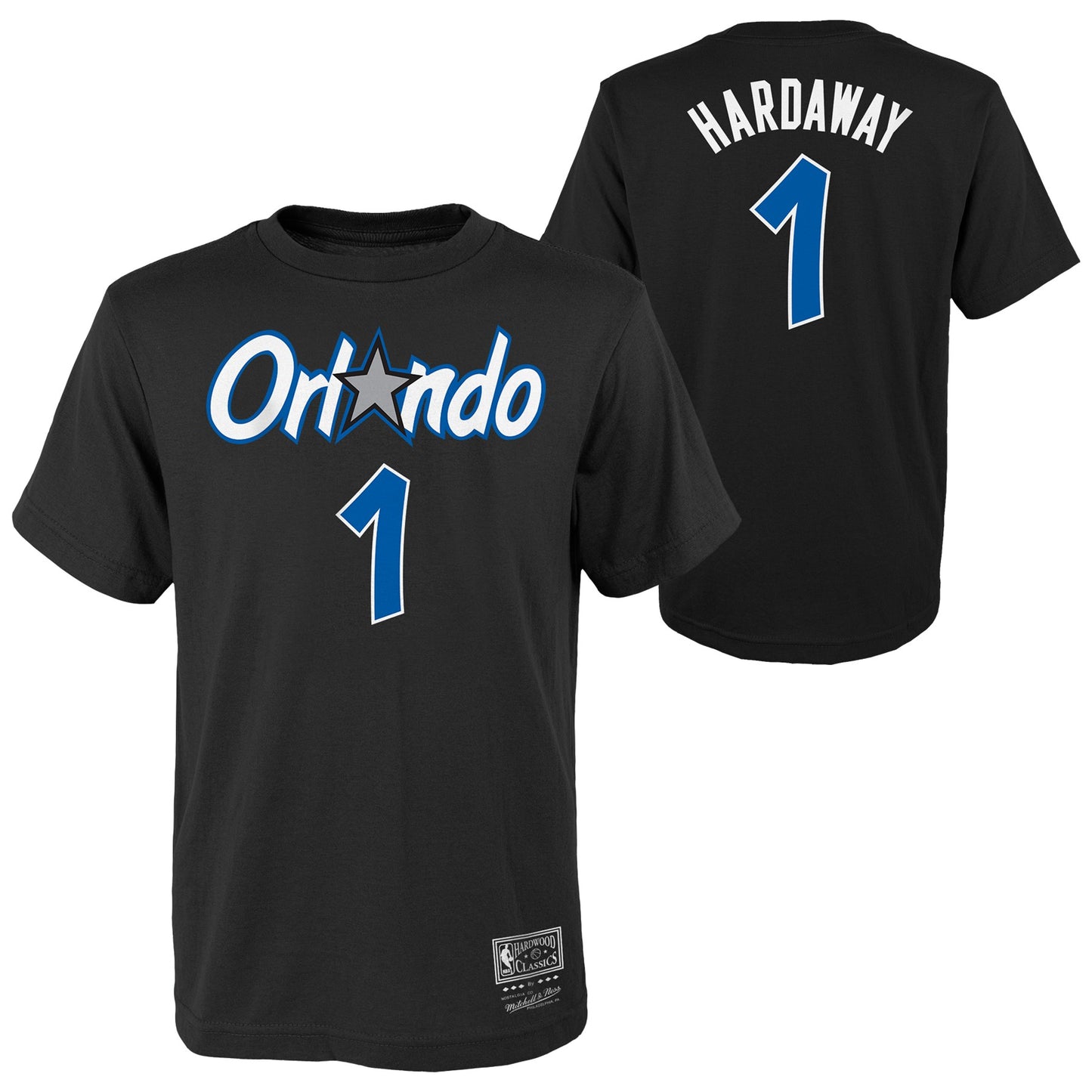 Youth Anfernee "Penny" Hardaway Orlando Magic Mitchell and Ness Black Hardwood Classics NBA Player Name And Number T-Shirt