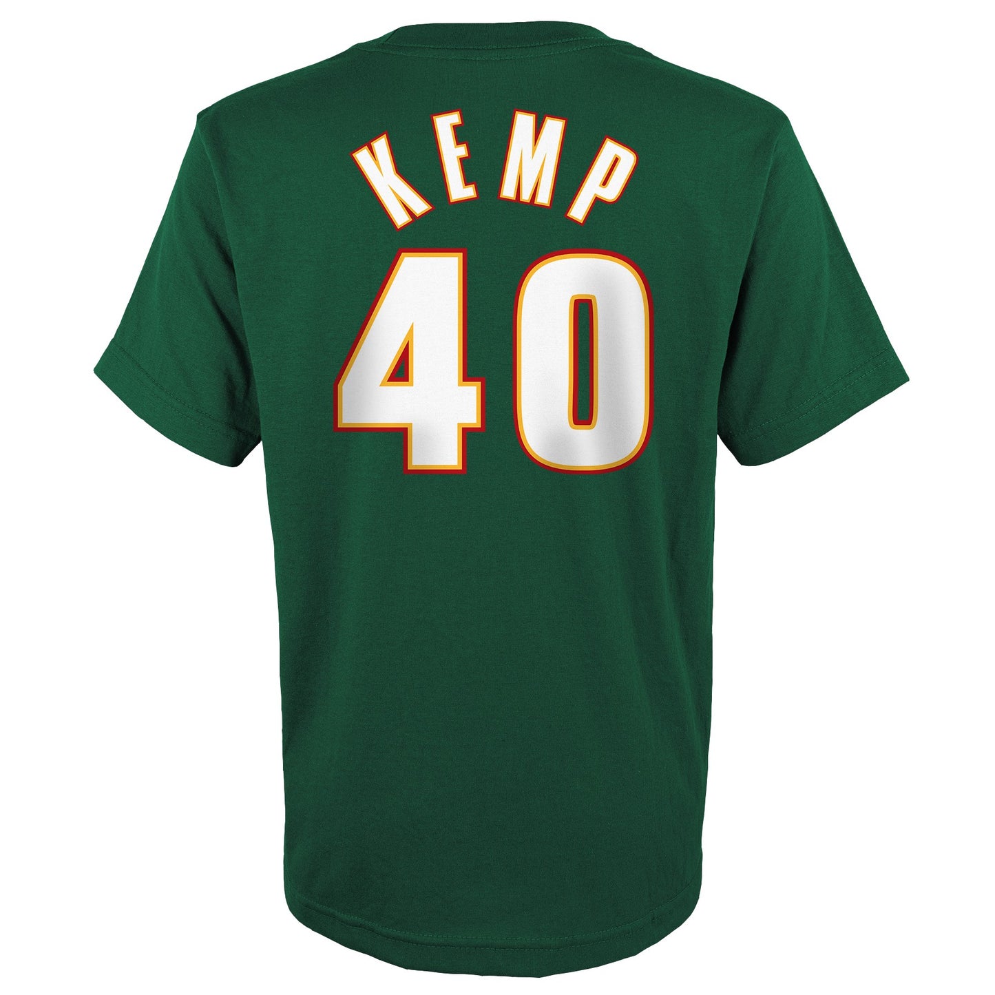 Youth Shawn Kemp Seattle SuperSonics Mitchell and Ness Green Hardwood Classics NBA Player Name And Number T-Shirt