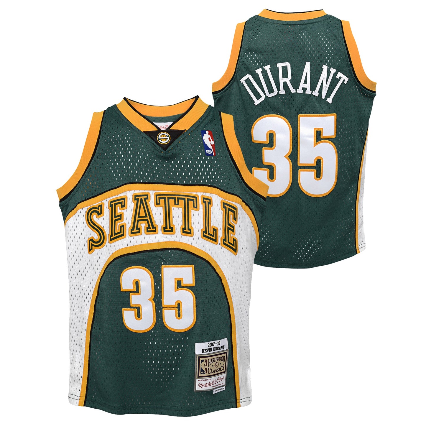 Youth Kevin Durant Seattle Supersonics Mitchell & Ness 2007-08 Green NBA Swingman Hardwood Classics Jersey