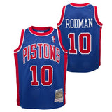 Youth Detroit Pistons Dennis Rodman Mitchell & Ness Royal 1988-89 Hardwood Classics Swingman Jersey - Pro Jersey Sports