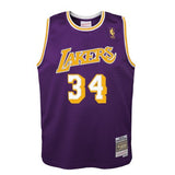 Youth Los Angeles Lakers Shaquille O`Neal Mitchell & Ness Purple 1996-97 Hardwood Classics Swingman Jersey - Pro Jersey Sports