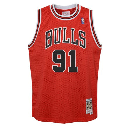 Youth Chicago Bulls Dennis Rodman Mitchell & Ness Red 1995-96 Hardwood Classics Swingman Jersey