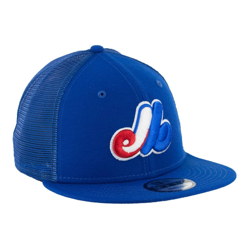 Montreal Expos New Era Blue 9FIFTY Mesh Trucker Snapback Hat - Pro Jersey Sports