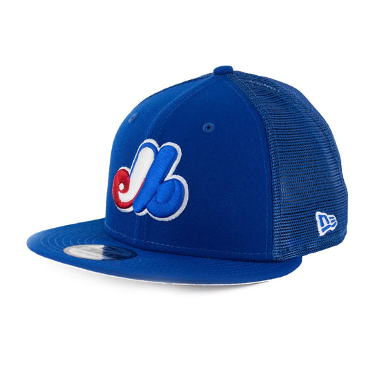 Montreal Expos New Era Blue 9FIFTY Mesh Trucker Snapback Hat - Pro Jersey Sports