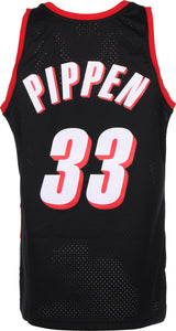 Men's Scottie Pippen 1999-00 Portland Trail Blazers Mitchell & Ness Black/Red/White Hardwood Classics Swingman Jersey - Pro Jersey Sports