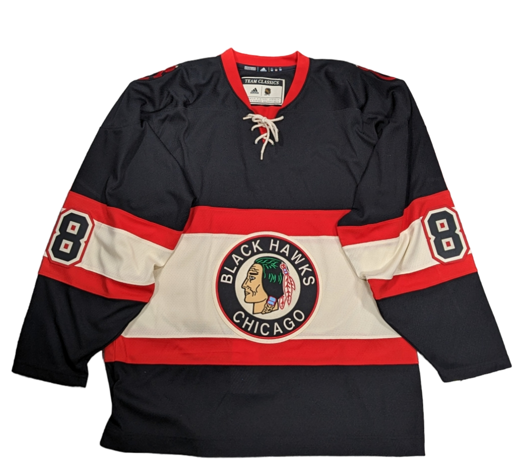 Men's Chicago Blackhawks Patrick Kane adidas 1934 Black Alternate Authentic Player Jersey - Pro Jersey Sports