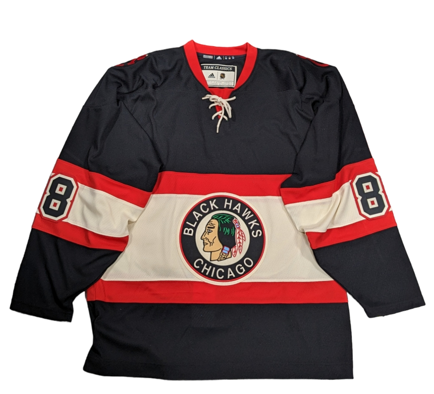Men's Chicago Blackhawks Patrick Kane adidas 1934 Black Alternate Authentic Player Jersey - Pro Jersey Sports