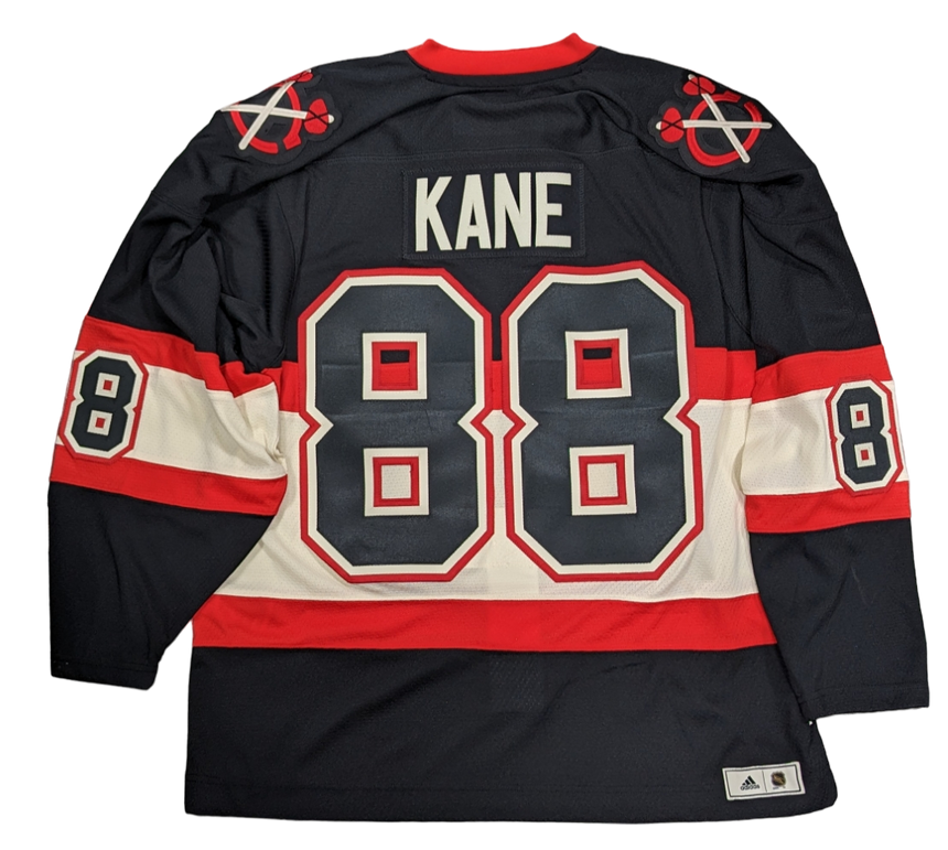 Men's Chicago Blackhawks Patrick Kane adidas 1934 Black Alternate Authentic Player Jersey - Pro Jersey Sports