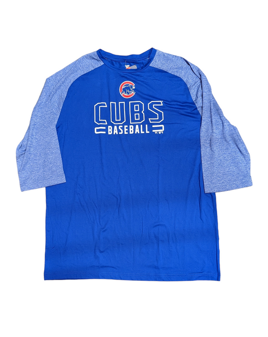 Men's Chicago Cubs Fanatics Outline Engage Performance Royal 3/4 Sleeve T-Shirt