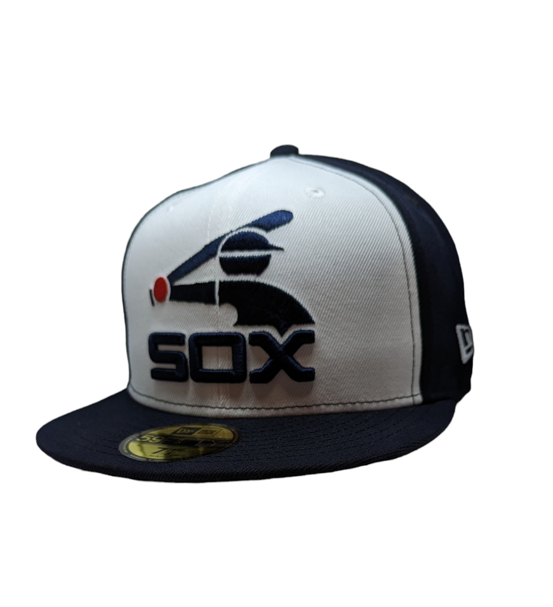 Men's Chicago White Sox New Era Batterman Logo White/Navy Cooperstown Collection 59FIFTY Fitted Hat