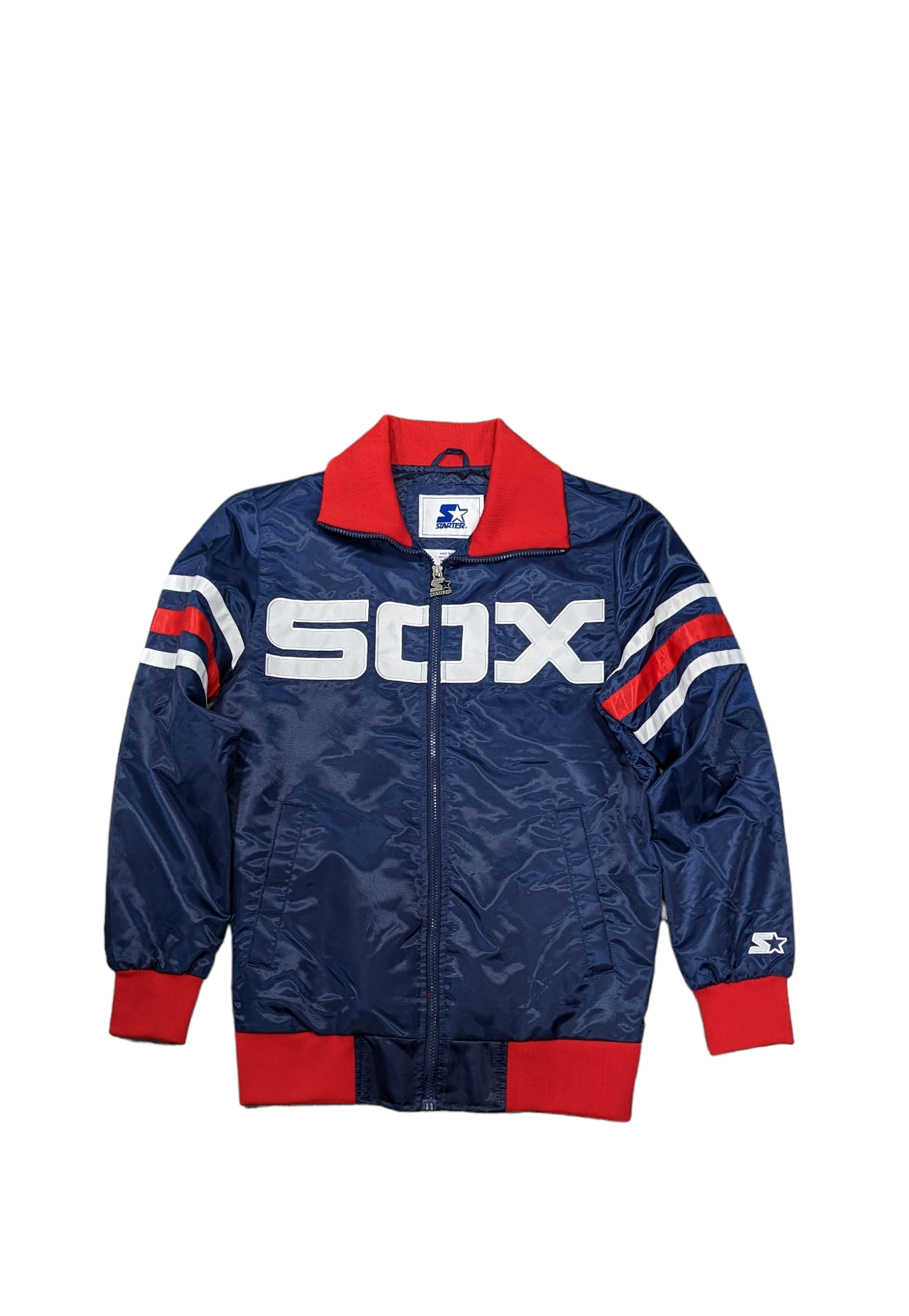 Men's Chicago White Sox The Captain II Cooperstown Collection Navy Starter Varsity Jacket