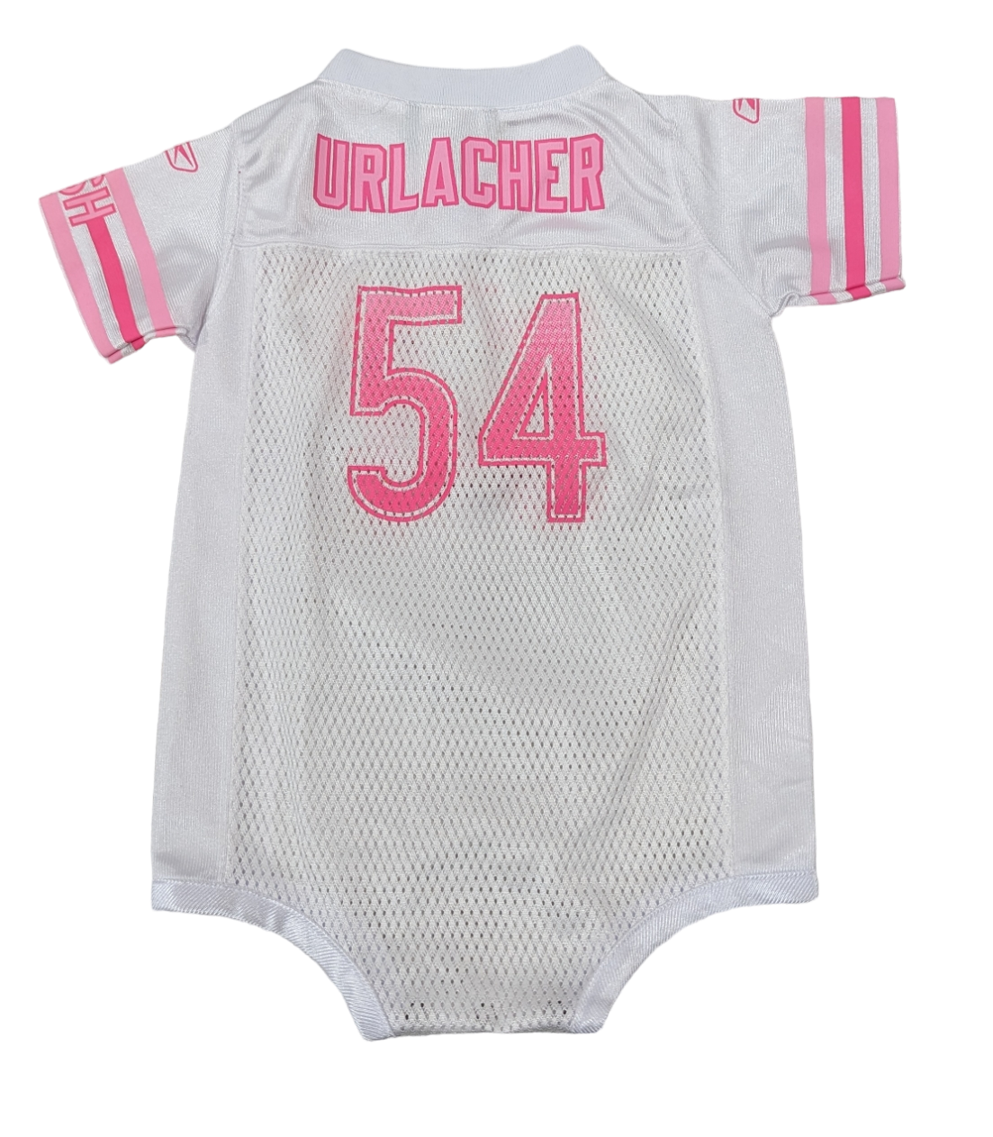 Infant Girls Chicago Bears Brian Urlacher White/Pink Reebok Jersey Creeper