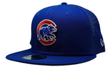 Chicago Cubs New Era Blue 9FIFTY Mesh Trucker Snapback Hat - Pro Jersey Sports