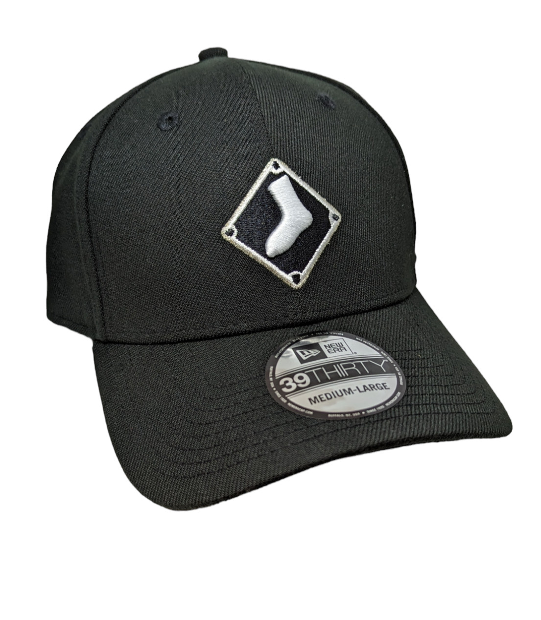 Chicago White Sox New Era Black Diamond Logo 39THIRTY Flex Fit Cap