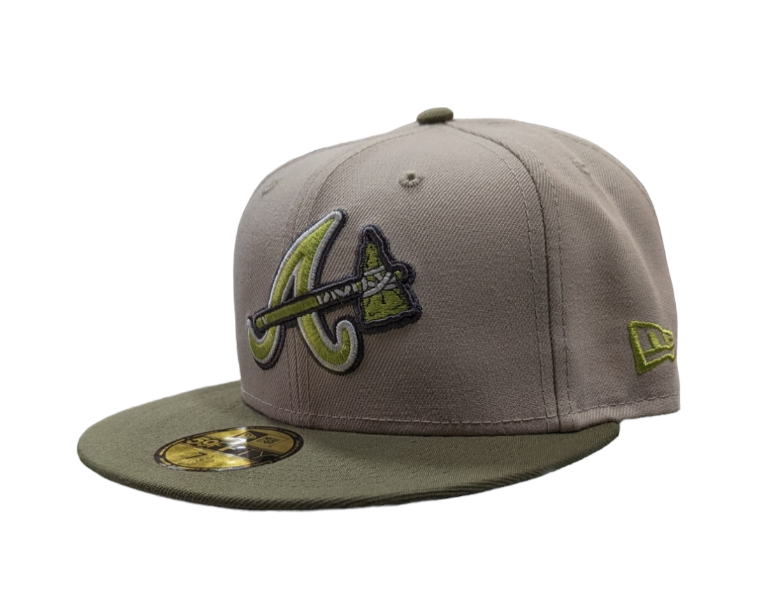 Atlanta Braves New Era 2 Tone Stone/ Green Bark Sevendust Home inspired 59FIFTY Fitted Hat