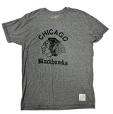 Men's Chicago Blackhawks Old English Gray Textured Tri Blend Tee - Pro Jersey Sports