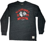 Men's Chicago Blackhawks Ghost Logo Charcoal Long Sleeve Tee - Pro Jersey Sports