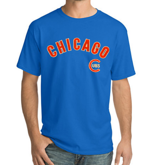 Men's Chicago Cubs Blue Oxbo Tee By Red Jacket