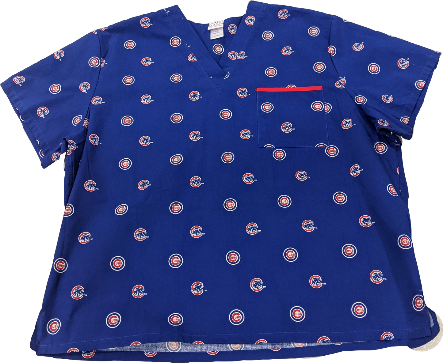 Chicago Cubs All Over Print Scrub Top
