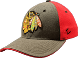 Mens NHL Chicago Blackhawks Steel Flex Fit Hat By Zephyr - Pro Jersey Sports