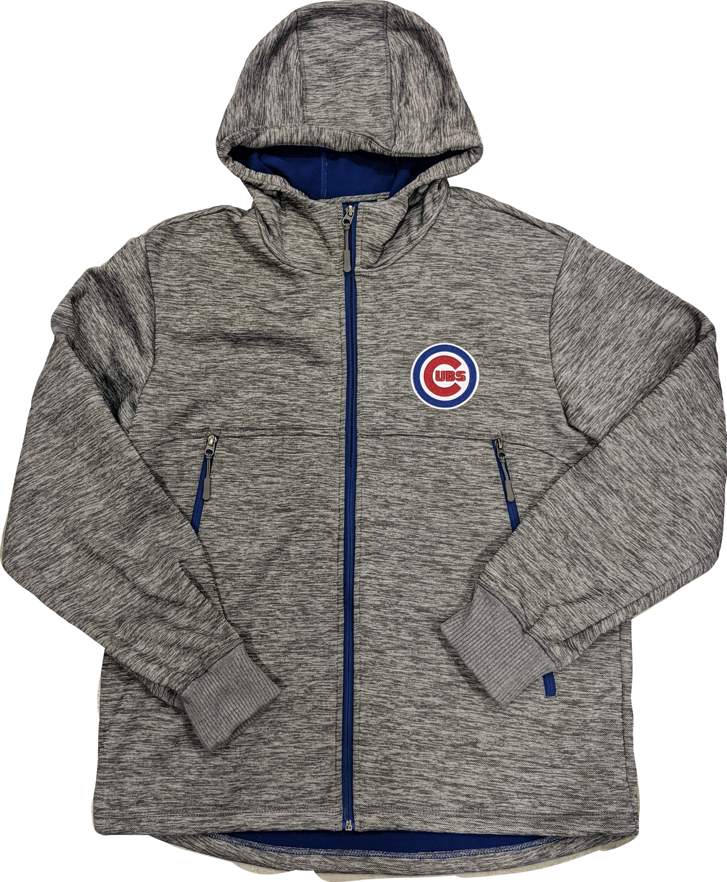 Men's Chicago Cubs MLB Gray Soft Shell Full Zip Hooded Jacket