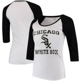 Women's Chicago White Sox 3/4 Sleeve 2 Tone Burn Out Tee - Pro Jersey Sports