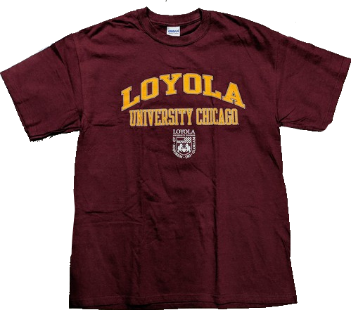 Mens Loyola University Chicago Ramblers Crest Maroon Campus One T-Shirt