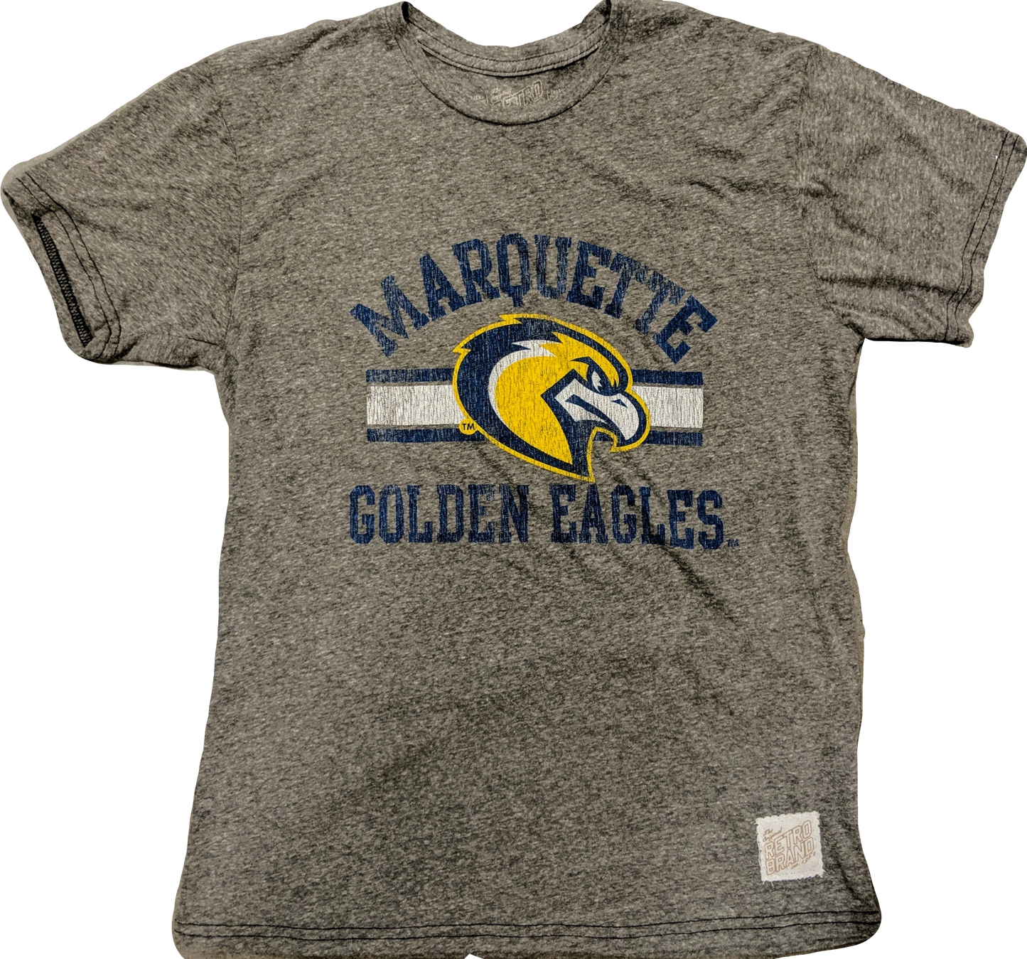 Men's NCAA Marquette Golden Eagles Retro Brand Gray TriBlend Tee