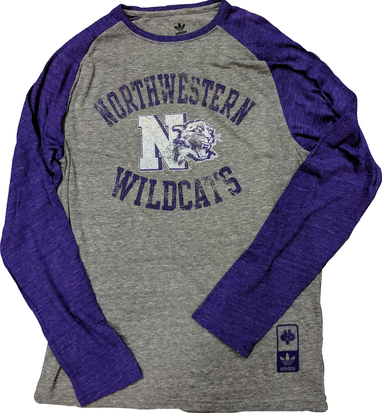 Northwestern Wildcats adidas Originals Gym Class Tri-Blend Long Sleeve Tee
